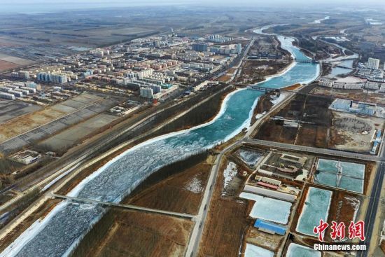 新疆巴州現初春景致 開都河化冰開河